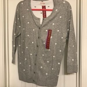 Gray Polka Dot Cardigan